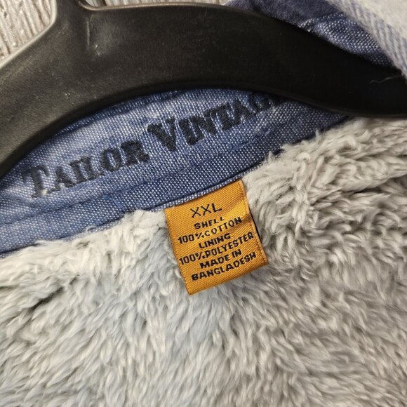 Tailor Vintage Soft Flannel Shirt Jacket Lined with Plush Sherpa Men's Size XXL - Picture 10 of 10